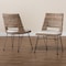Baxton Studio Nafaro Modern Bohemian Greywashed Natural Rattan Metal Dining Chair with Cushion 2Piece Set 214-2PC-12798-ZORO - alternate 9